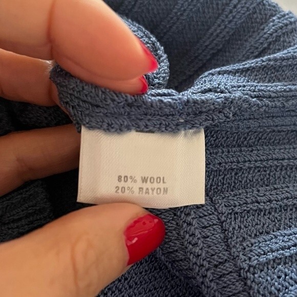 St.John Sport By Marie Gray Santana Knit Ribbed Short Sleeve Top in Blue S NWOT - Picture 9 of 12